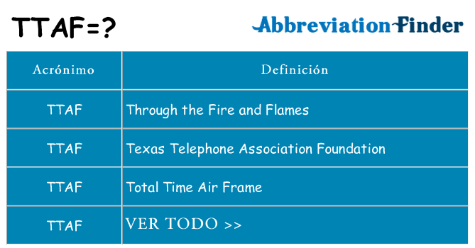 ¿Qué quiere decir ttaf
