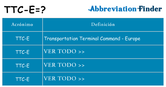 ¿Qué quiere decir ttc-e