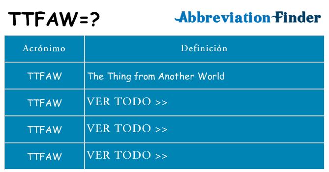 ¿Qué quiere decir ttfaw