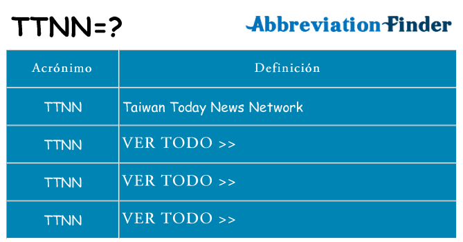 ¿Qué quiere decir ttnn