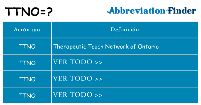¿Qué quiere decir ttno