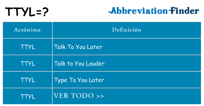 ¿Qué quiere decir ttyl