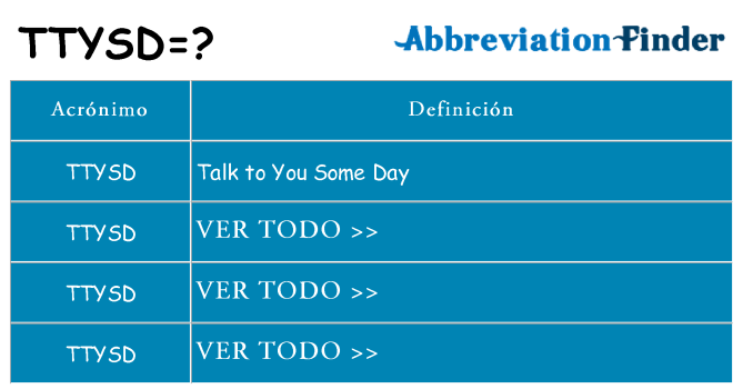 ¿Qué quiere decir ttysd