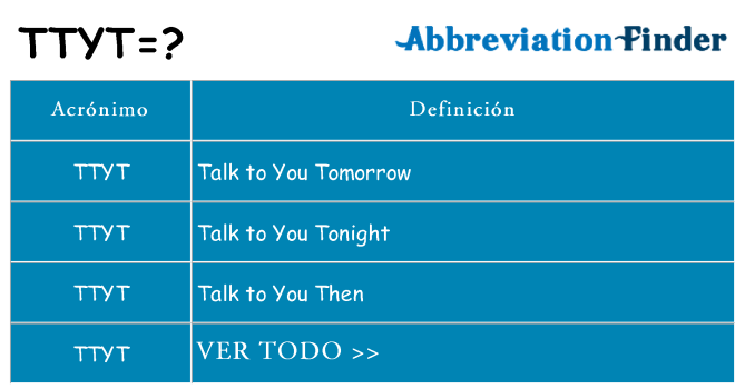 ¿Qué quiere decir ttyt