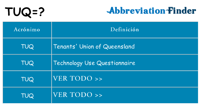 ¿Qué quiere decir tuq
