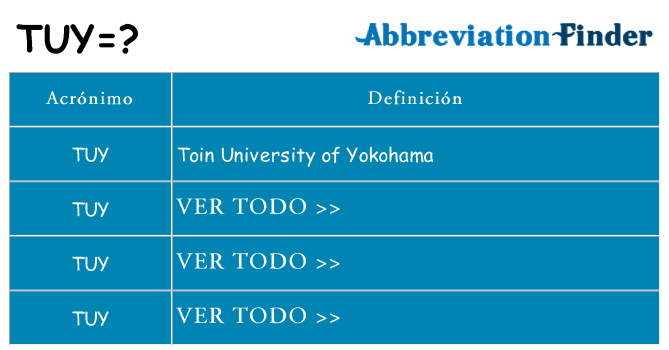 ¿Qué quiere decir tuy