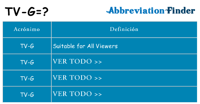 ¿Qué quiere decir tv-g