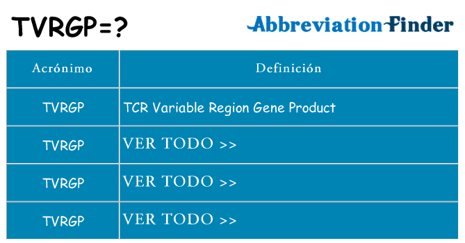 ¿Qué quiere decir tvrgp