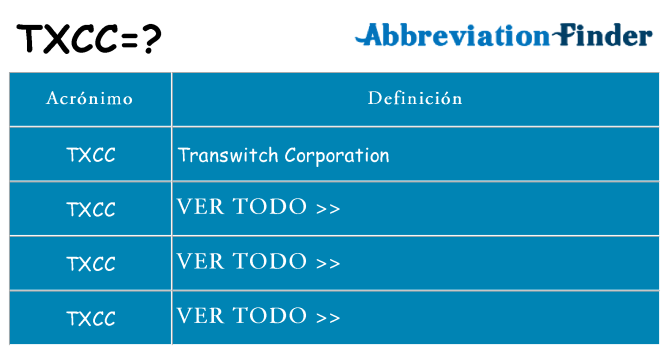 ¿Qué quiere decir txcc