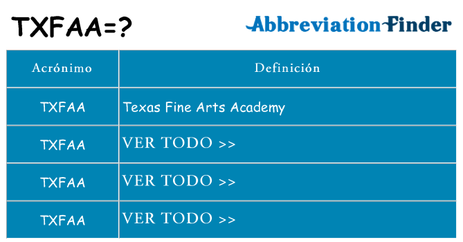 ¿Qué quiere decir txfaa