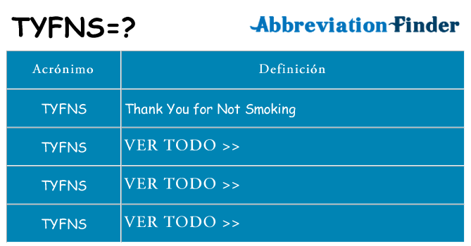 ¿Qué quiere decir tyfns