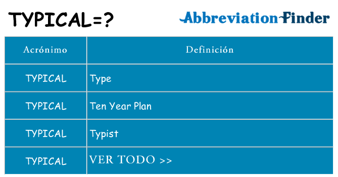 ¿Qué quiere decir typical