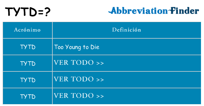 ¿Qué quiere decir tytd