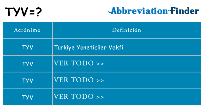 ¿Qué quiere decir tyv