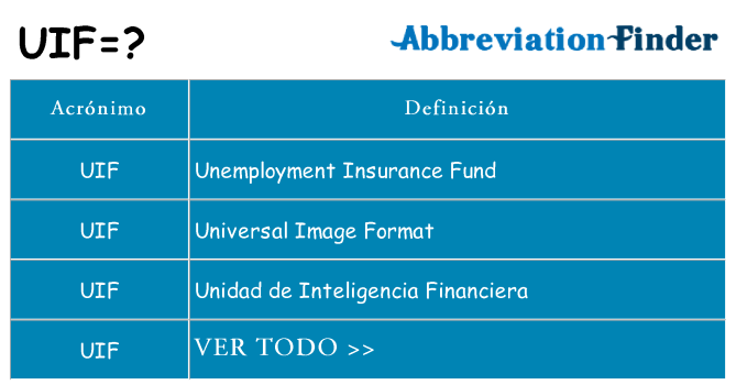 ¿Qué quiere decir uif