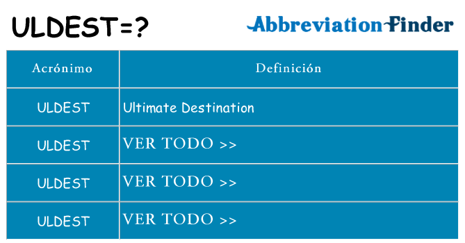¿Qué quiere decir uldest