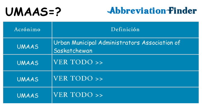 ¿Qué quiere decir umaas