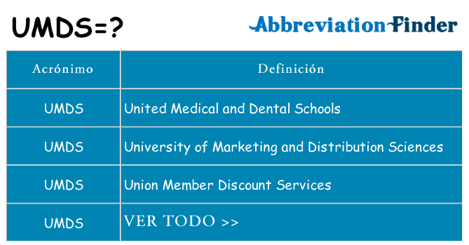 ¿Qué quiere decir umds