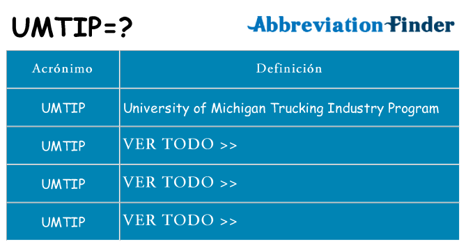 ¿Qué quiere decir umtip