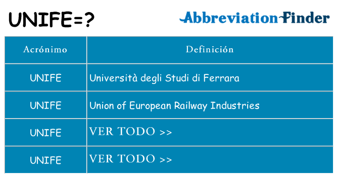 ¿Qué quiere decir unife