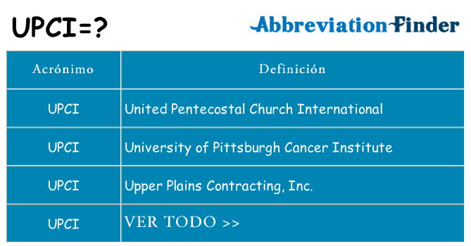 ¿Qué quiere decir upci