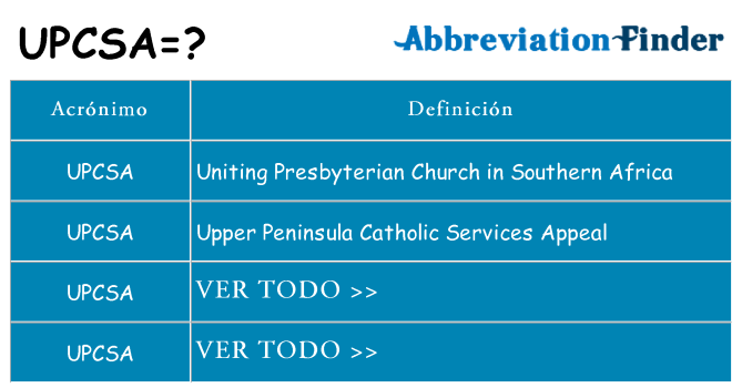 ¿Qué quiere decir upcsa