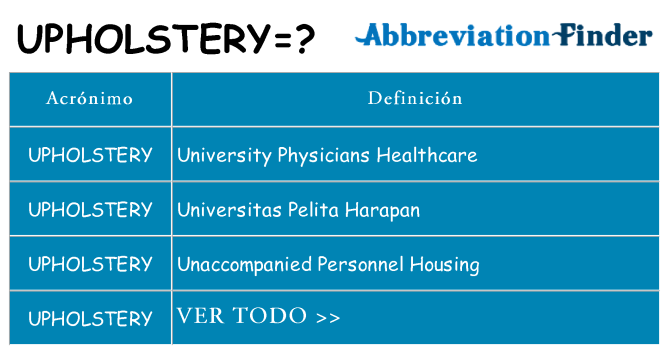 ¿Qué quiere decir upholstery