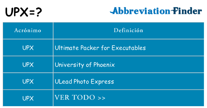 ¿Qué quiere decir upx
