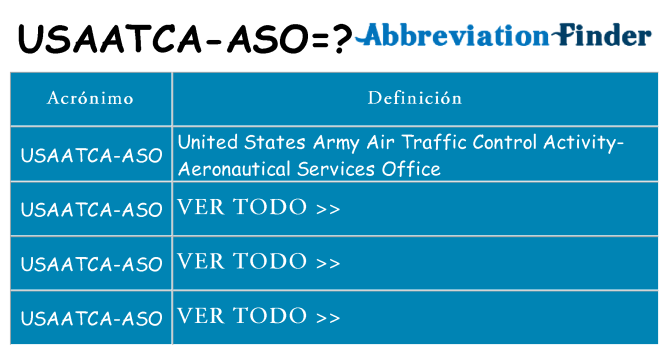 ¿Qué quiere decir usaatca-aso