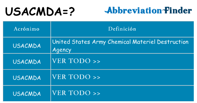 ¿Qué quiere decir usacmda