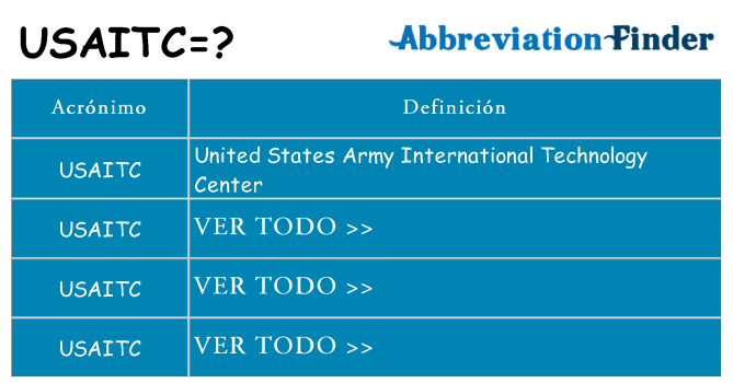 ¿Qué quiere decir usaitc