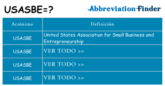 ¿Qué quiere decir usasbe