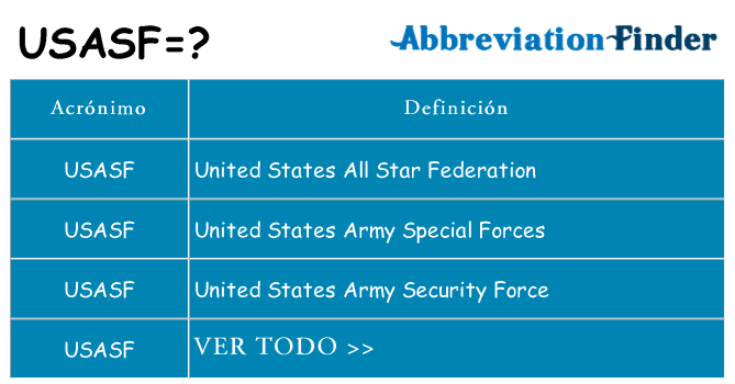 ¿Qué quiere decir usasf