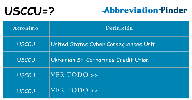 ¿Qué quiere decir usccu