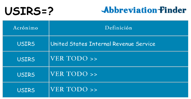 ¿Qué quiere decir usirs
