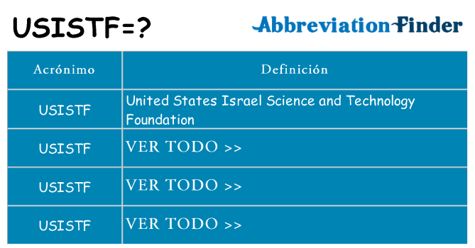 ¿Qué quiere decir usistf