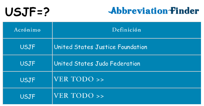 ¿Qué quiere decir usjf