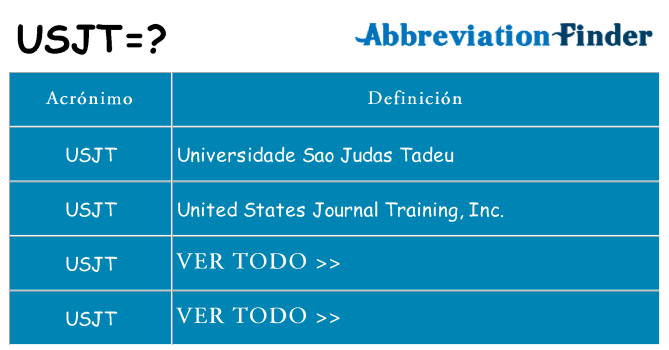 ¿Qué quiere decir usjt