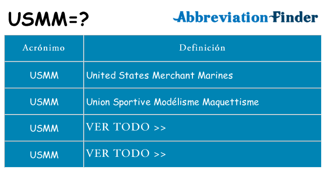 ¿Qué quiere decir usmm