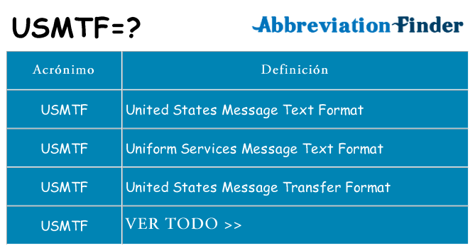 ¿Qué quiere decir usmtf