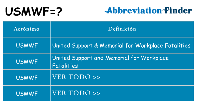 ¿Qué quiere decir usmwf