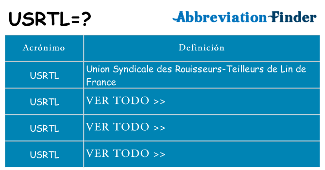 ¿Qué quiere decir usrtl