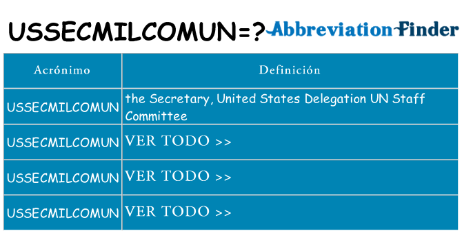 ¿Qué quiere decir ussecmilcomun