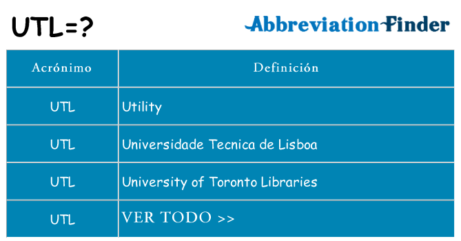 ¿Qué quiere decir utl
