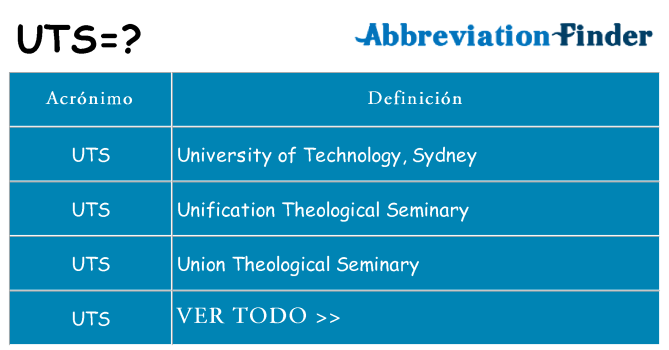 ¿Qué quiere decir uts