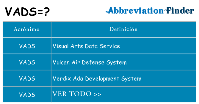 ¿Qué quiere decir vads