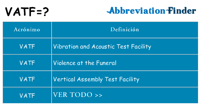 ¿Qué quiere decir vatf