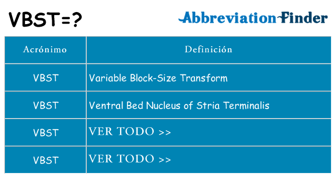 ¿Qué quiere decir vbst