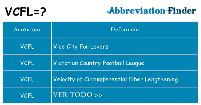 ¿Qué quiere decir vcfl