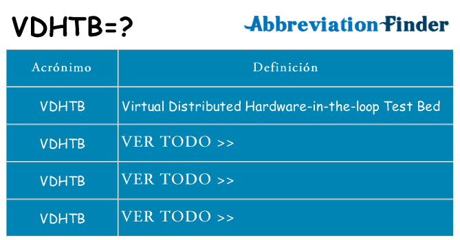¿Qué quiere decir vdhtb